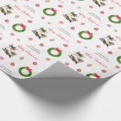 Skate und Kränze Weihnachtspapier Geschenkpapier (Ecke)