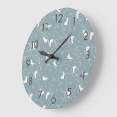 Skate und Schneeflocke Große Wanduhr (Winkel)