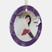 Skate und Schneeflocken mit Foto Keramik Ornam Keramik Ornament (Rechts)