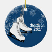 Skate und Schneeflocken mit Foto Keramik Ornam Keramik Ornament (Hinten)