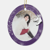 Skate und Schneeflocken mit Foto Keramik Ornam Ornament (Links)