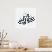 Skate und Schneeflocken Poster (Küche)
