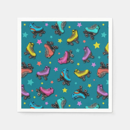 Skate und Stars für Retrowalzen Serviette (Vorderseite)