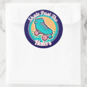 Skate vergangen Haters 80er Cartoon Rollerskate Runder Aufkleber (Tasche)