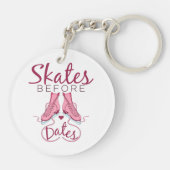 Skate Vor dem Datum Niedliche Abbildung Skaten-Ice Schlüsselanhänger (Rückseite)