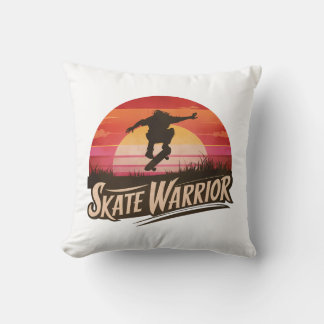 Skate Warrior - Retro Sunset Vintage Kissen