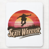 Skate Warrior - Retro Sunset Vintage Mousepad (Vorne)