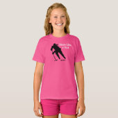 Skate wie ein Girl-Hockey-Rosa T-Shirt (Vorne ganz)