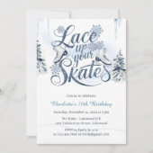 Skate Winter Ice Skaten zum Geburtstag hochfahren Einladung (Vorderseite)