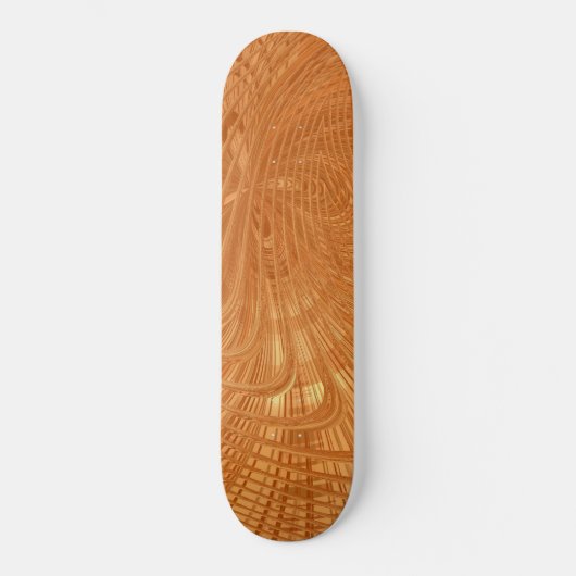 Skateboard abstrakt Golden Waves (Vorderseite)