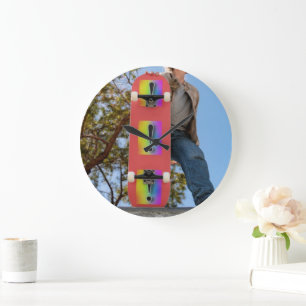 Skateboard Acryl Große Wanduhr