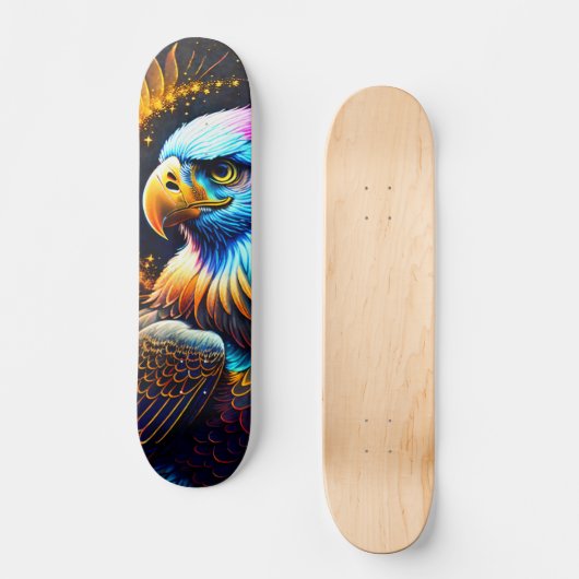 Skateboard Águila multicolor al acecho (Vorderseite)