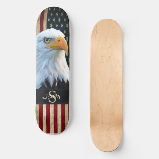 Skateboard American BALD EAGLE SMILING Skull (Vorderseite)