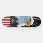 Skateboard American BALD EAGLE SMILING Skull (Horizontal)