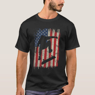 Skateboard American Flag Skateboard Skaten G T-Shirt
