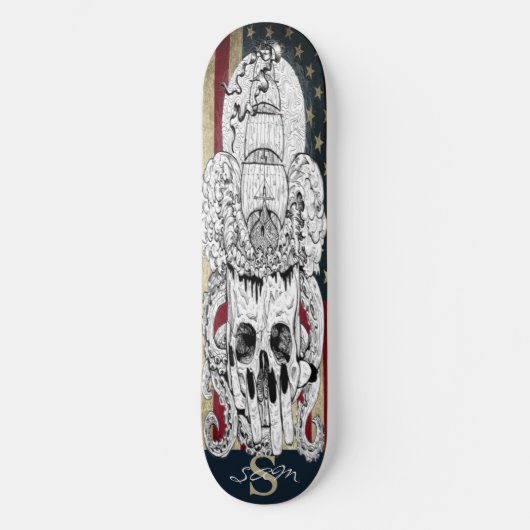 Skateboard American Nautical MIRLY Skull (Vorderseite)