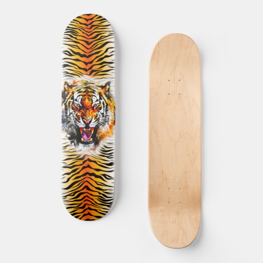Skateboard Art - Tiger schmücken mit Streifen (Vorderseite)