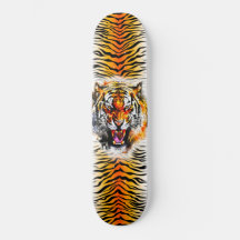 Skateboard Art - Tiger schmücken mit Streifen
