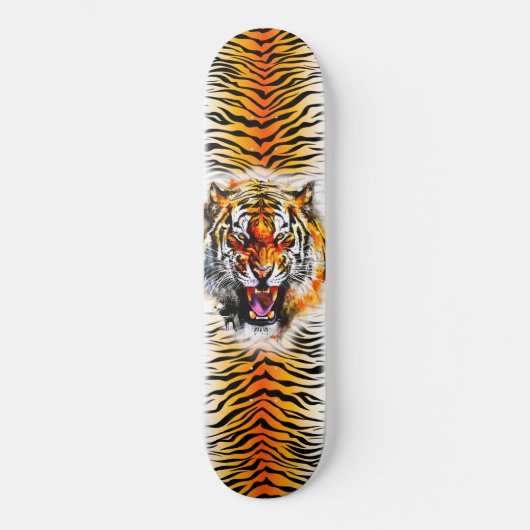 Skateboard Art - Tiger schmücken mit Streifen (Vorderseite)