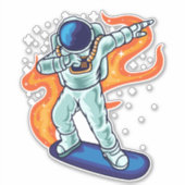 Skateboard Astronaut Floating Aufkleber (Vorderseite)