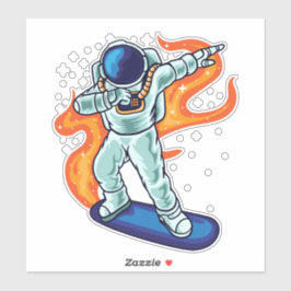 Skateboard Astronaut Floating Aufkleber