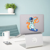 Skateboard Astronaut Floating Aufkleber (Laptop auf Schreibtisch)