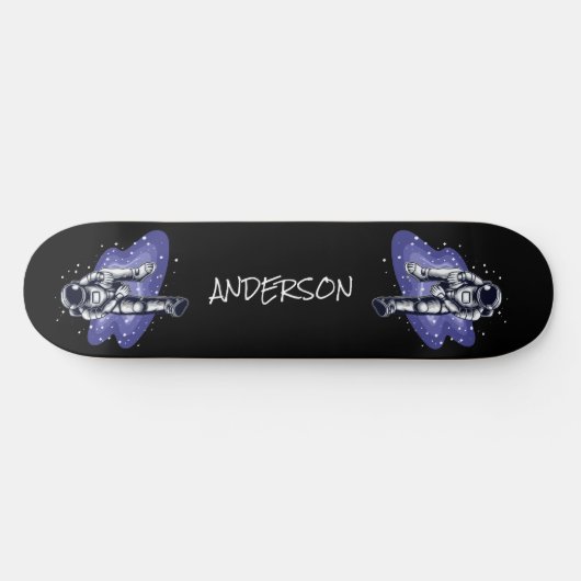 Skateboard Astronaut im Weltraum (Horizontal)