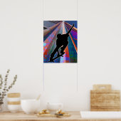 Skateboard auf einem Gebäude-Ray Poster (Küche)