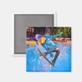 Skateboard auf Wasser Magnet (Vorderseite/Rückseite)