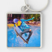 Skateboard auf Wasser Schlüsselanhänger (Vorne)