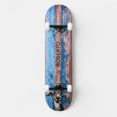 Skateboard aus verwittertem Holz (Vorderseite)