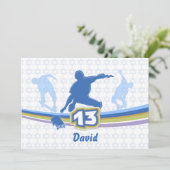 Skateboard - Bar Mitzvah Einladung (Stehend Vorderseite)