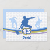 Skateboard - Bar Mitzvah Einladung (Vorne/Hinten)