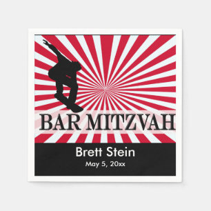 Skateboard-Bar Mitzvah Thema Serviette