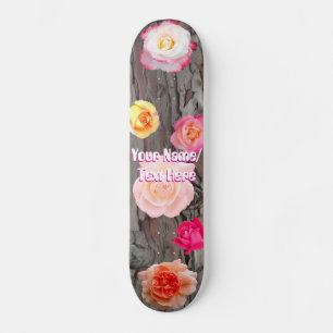 Skateboard Bäume und Rosen