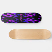 Skateboard (Baut.) - blaue u. lila Flammen (Horizontal)