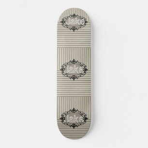 Skateboard Beige schwarzer Streifen