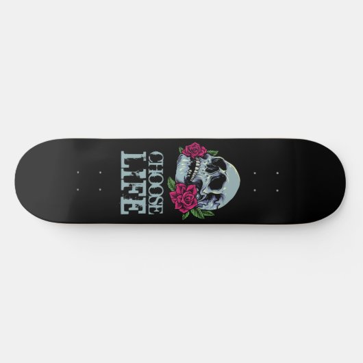 Skateboard Black Blue Skull POSTIVE WORTE (Horizontal)