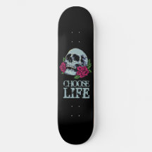 Skateboard Black Blue Skull POSTIVE WORTE