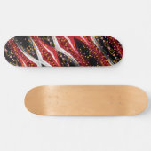 Skateboard Black Fiery Red & White Abstrakt (Horizontal)