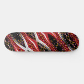 Skateboard Black Fiery Red & White Abstrakt (Horizontal)