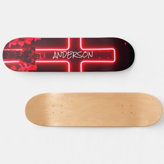 Skateboard Black Neon Cross (Horizontal)