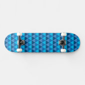 Skateboard - Blaue geometrische Dreiecke (Horizontal)
