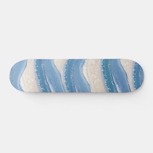 Skateboard "Blue Abstrakt Waves" (Horizontal)