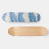 Skateboard "Blue Abstrakt Waves" (Horizontal)