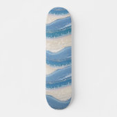Skateboard "Blue Abstrakt Waves" (Vorne)