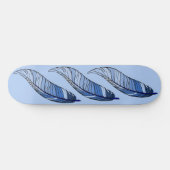 Skateboard - Blue Feathers (Horizontal)