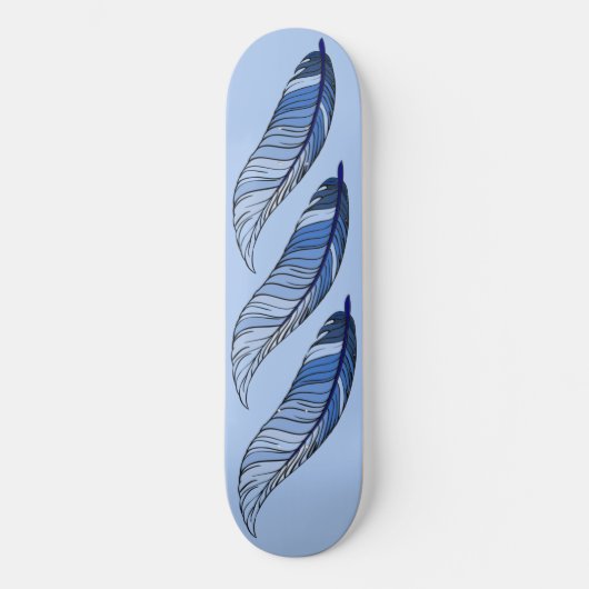 Skateboard - Blue Feathers (Vorderseite)