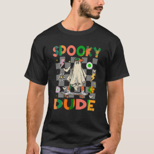 Skateboard Boo Ghost Spooky Typ Hippie Halloween T-Shirt