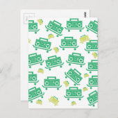 Skateboard Boombox mit Herz als Lautsprecher Muste Postkarte (Vorne/Hinten)